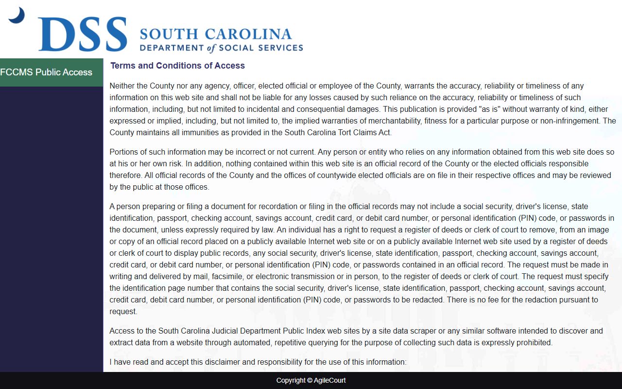 Lexington County Clerk of Court Family Court public portal
