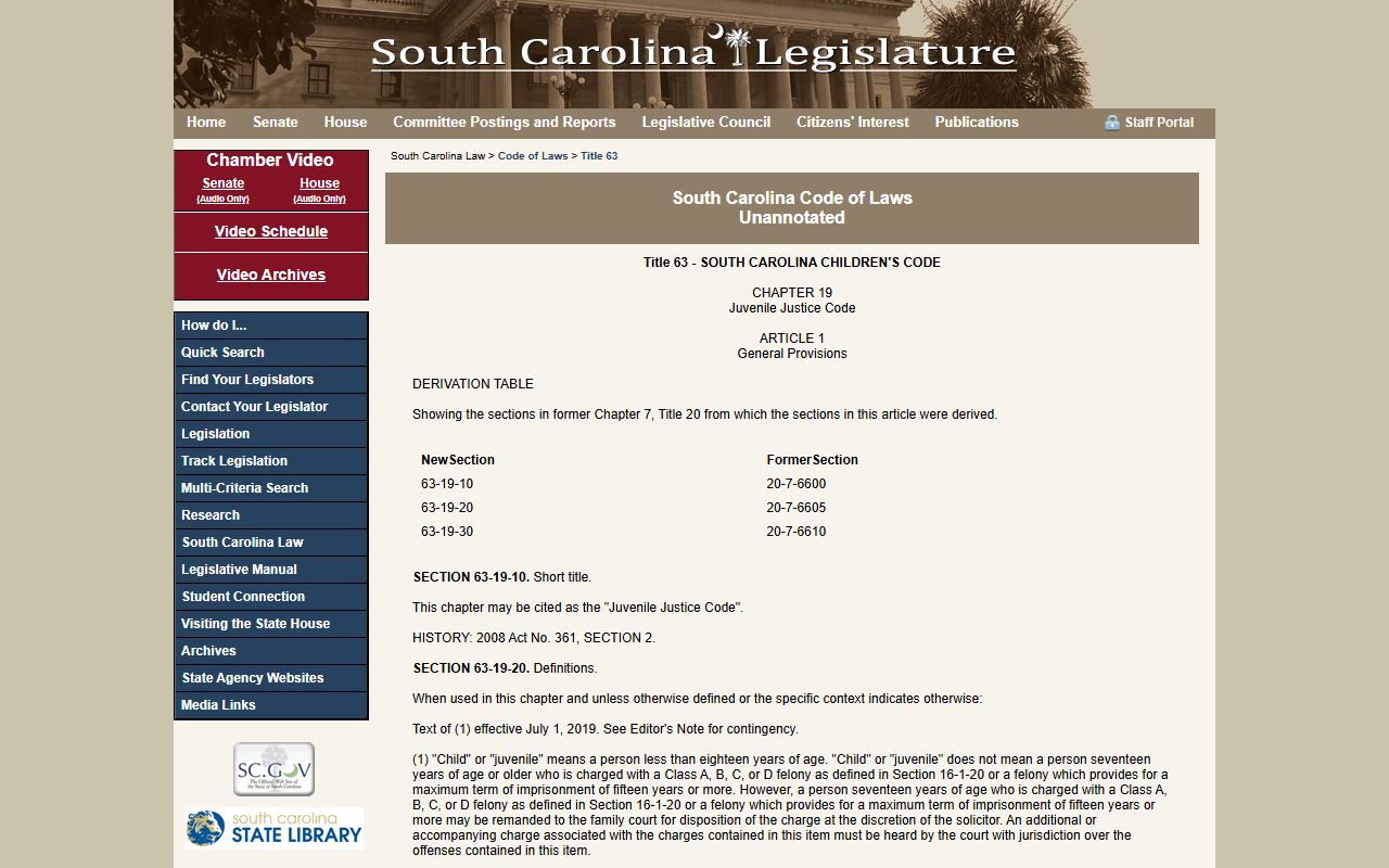 Lexington County Clerk of Court juvenile record confidentiality source