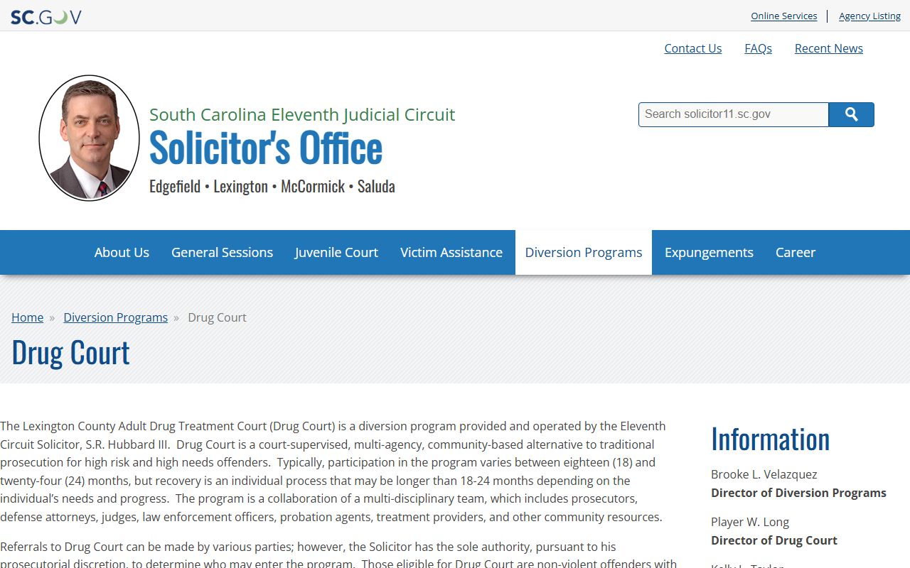 Lexington County criminal court records Adult Drug Treatment Court