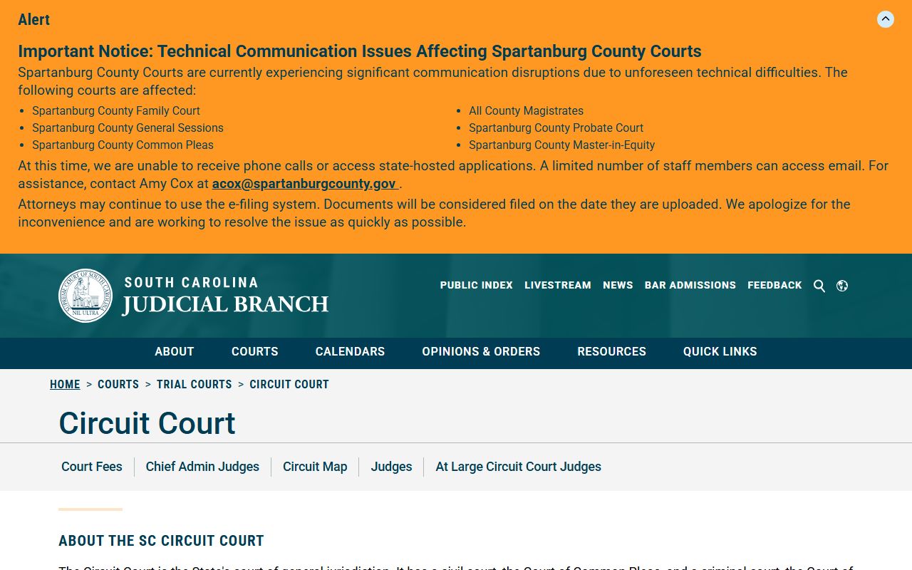 Lexington County Circuit Court state overview