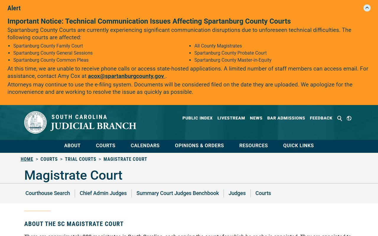 Lexington County Magistrate Court lower court overview