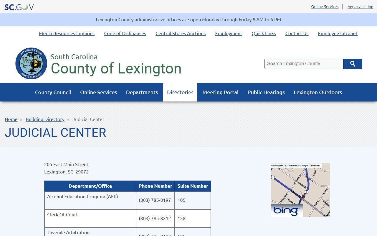 Lexington County court records Judicial Center directory