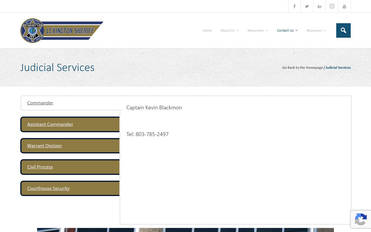 Lexington County warrant records Sheriff Judicial Services page